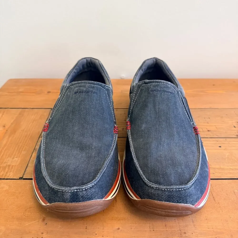 Skechers Relaxed Fit Men's 9.5 Extra Wide Slip On Loafers Canvas Canvas Shoes